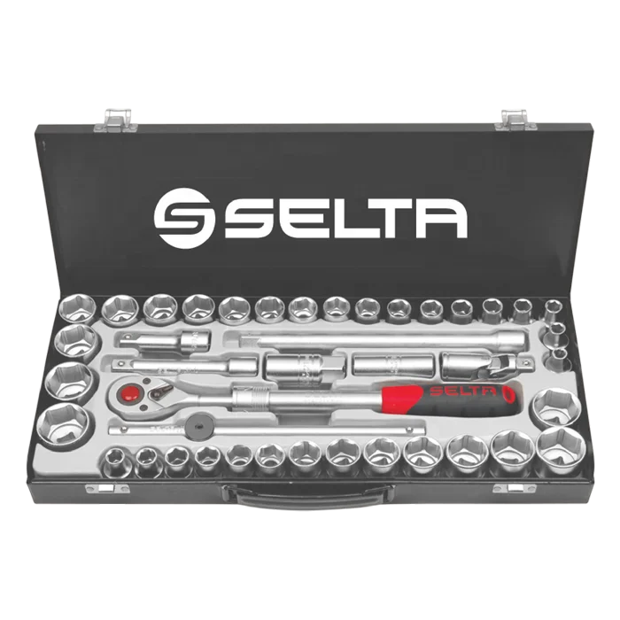 SELTA Factory Hot Sale 41 Pcs 1/2  Dr. Socket Set hand tool set tool box