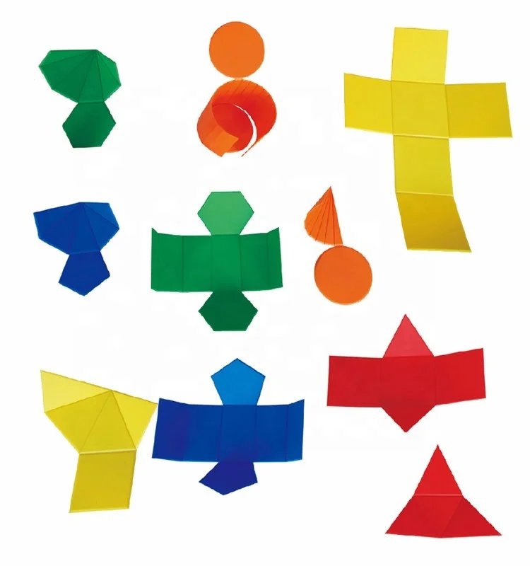 Set of 3D Expansion Geometrical Solids Without Plastic Cover 10cm  10 shapes