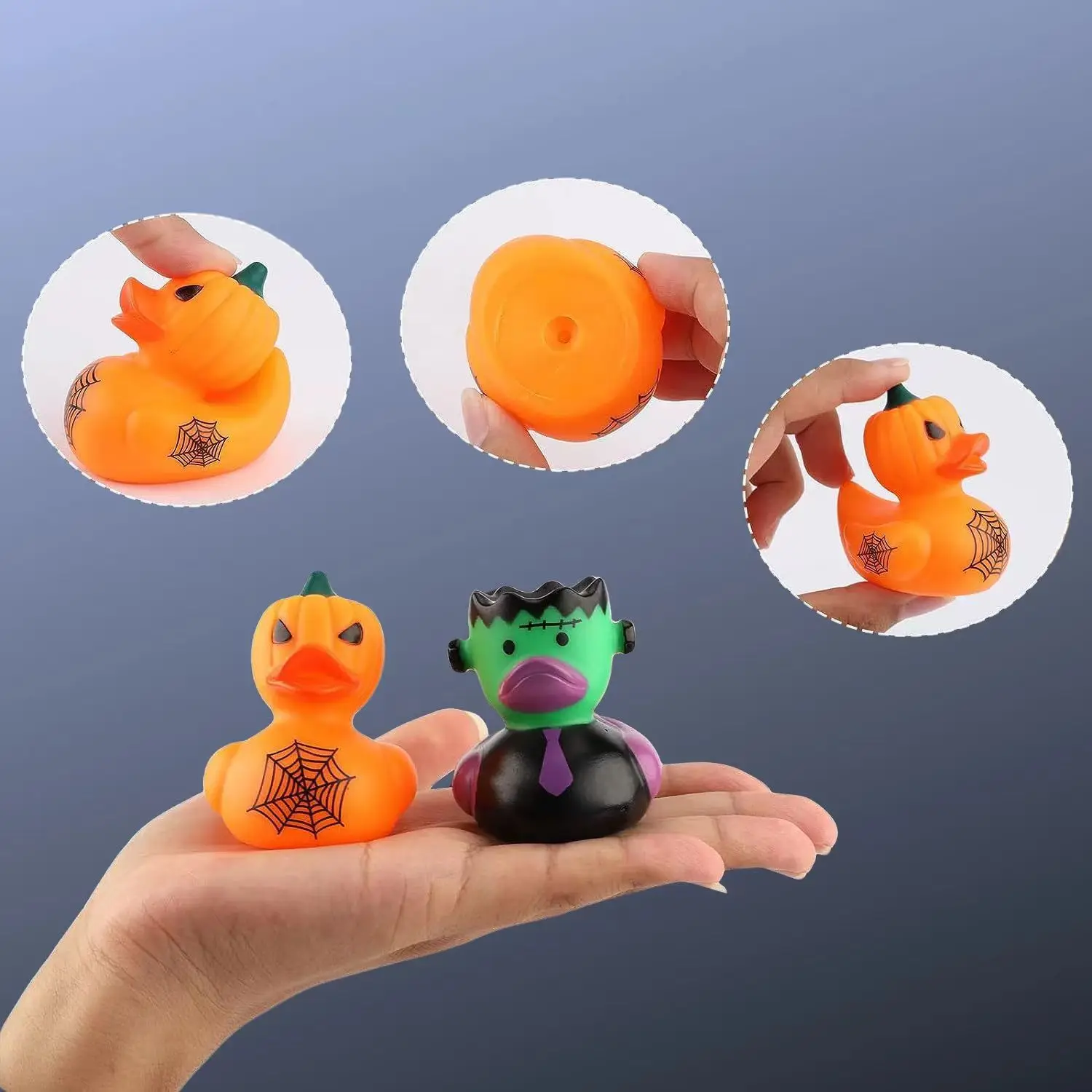 Hot sale 24pcs Bath Toys Assorted 2 Inch Rubber Ducks Promotional Gifts Halloween Rubber Ducks Halloween Decorations