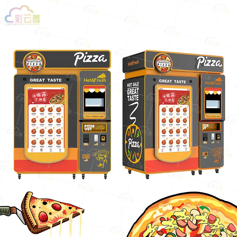 Commercial Fully Automatic Outdoor Fresh Fast Food Self Service Smart Touch Screen Pizza Vending Machine for Sale
