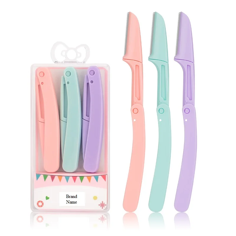 Hot Sell Foldable Women Eyebrow Razor Stainless Steel Blades Facial Eyebrow Hair Trimmer Razor Face Eyebrow Shaver