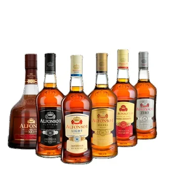 Popular Brandy Alcohol Content 36% Selling in Bulk Distilled Wine Spirits Brandy of Jerez Solera Product of Alfonso I