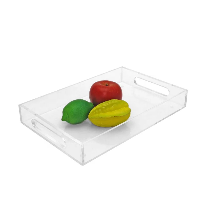 Acrylic Display Tray With Handle For Coffee Table Breakfast Butler