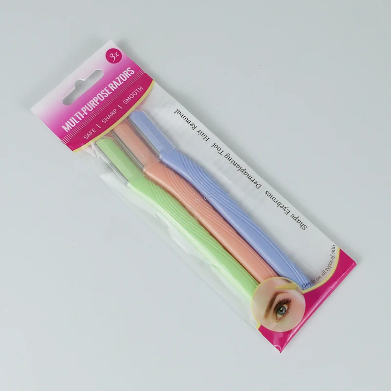 Hot Sell Portable Women Eyebrow Razor Stainless Steel Blades Facial Eyebrow Hair Trimmer Razor Face Eyebrow Shaver