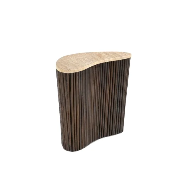 New Tobacco Brown Coffee Table Set Of 3 Organic Travertine Collection Designer Modern Centre Tables Living Room Furniture