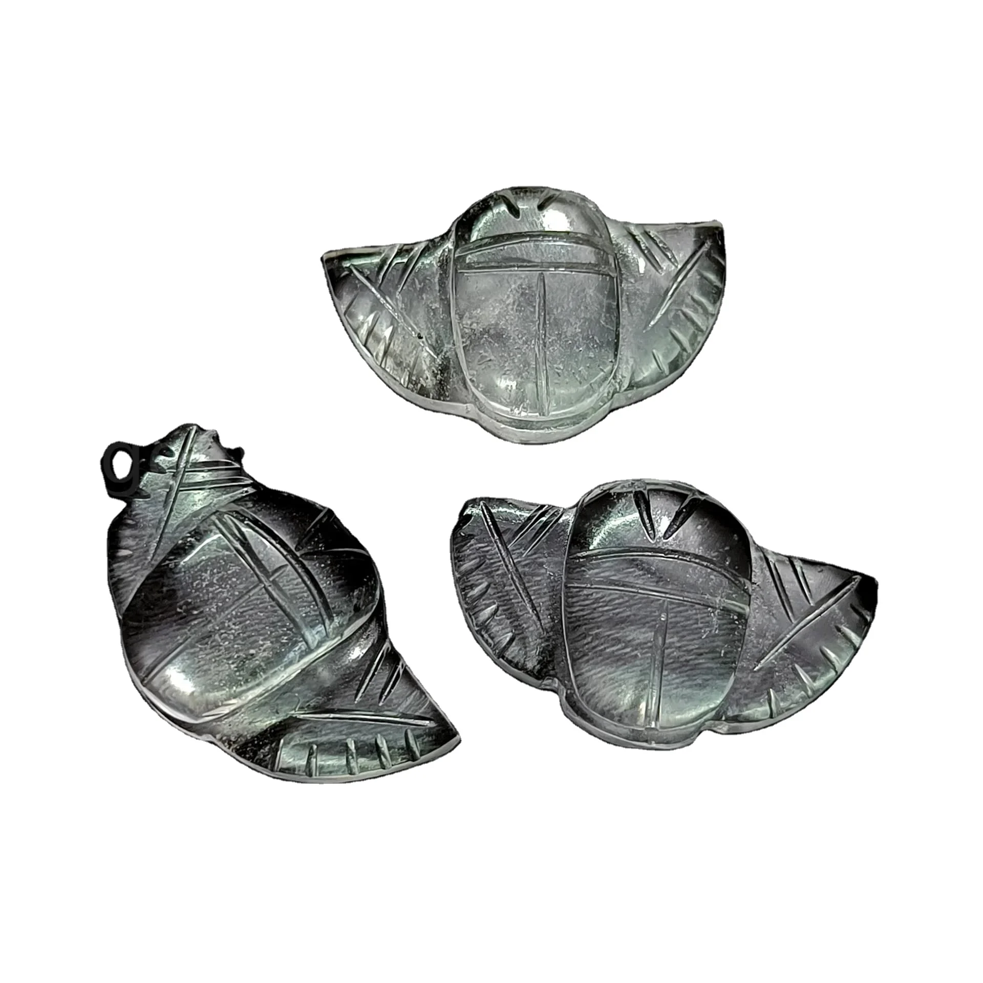 Crystal Quartz Scarab Wings, Crystal Quartz Scarab Wings Carving Stone, Crystal Loose Hand Carved Beads, Egyptian Scarab Cabocho