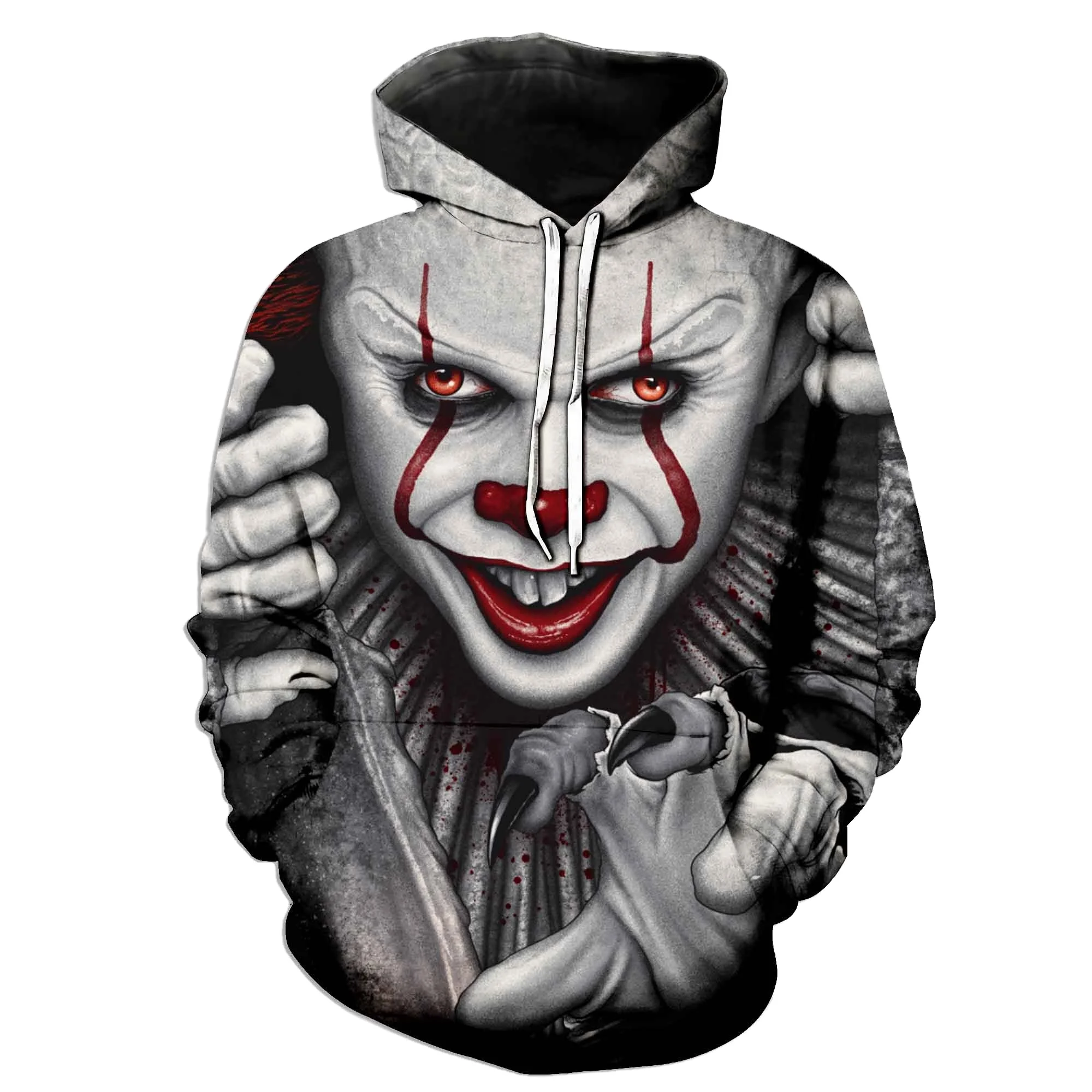 OEM Best Quality Men Hoodie Joker Sublimation Hoodies 100% Polyester Casual Pullover printed woven label joker Hoodie
