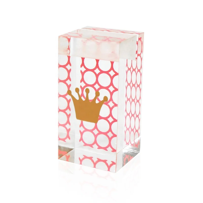 HOT Home Acrylic Clear Acrylic Base Cube Block Slotted  Stand Card Holder Note Display Holder