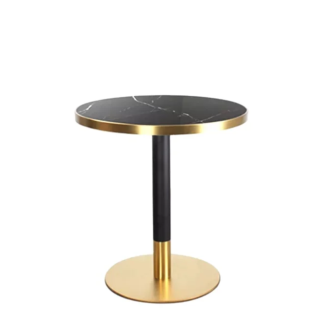 DT-1032 Luxury Restaurant Italian Gold Base Marble Dining Round Table