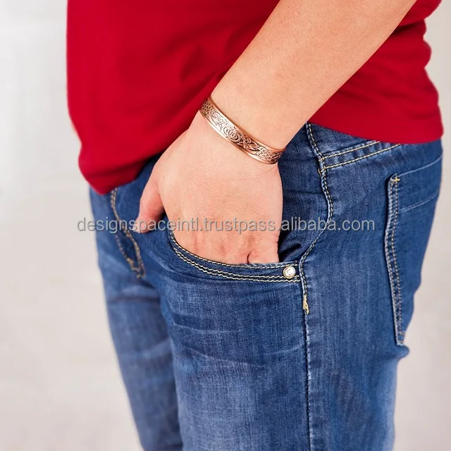 Buy Pure Copper Unique Design Cuff Bracelet at wholesale rate