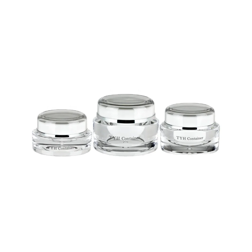 PMMA Acrylic Luxury Fancy Oval Round Empty Double-wall Cream Jar with PP Cup Cap in Double Wall for Cosmetic Body Hair Skin Care