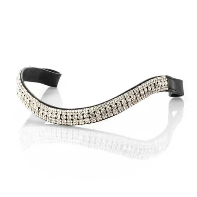Equestrian Horse Leather Diamante Brow-band Bling White Diamond Crystals Single Layer OEM Accepted