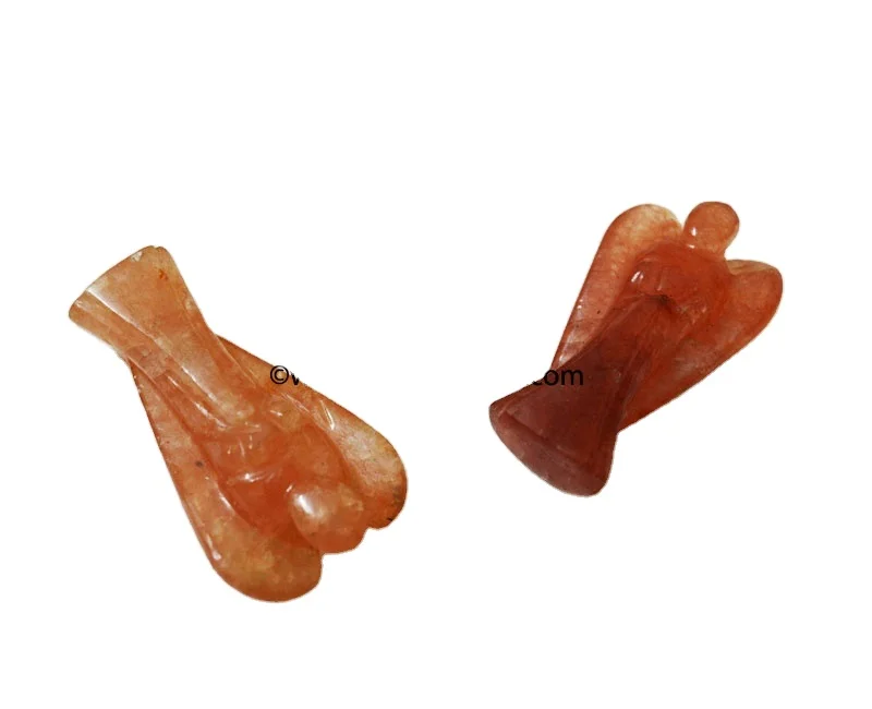 Red Jade 2 Inch Angel Carving Wholesale Natural Stones Crystal Crafts Reiki Rocks Fairy Feng Shui Angel Figurines Manufacturer