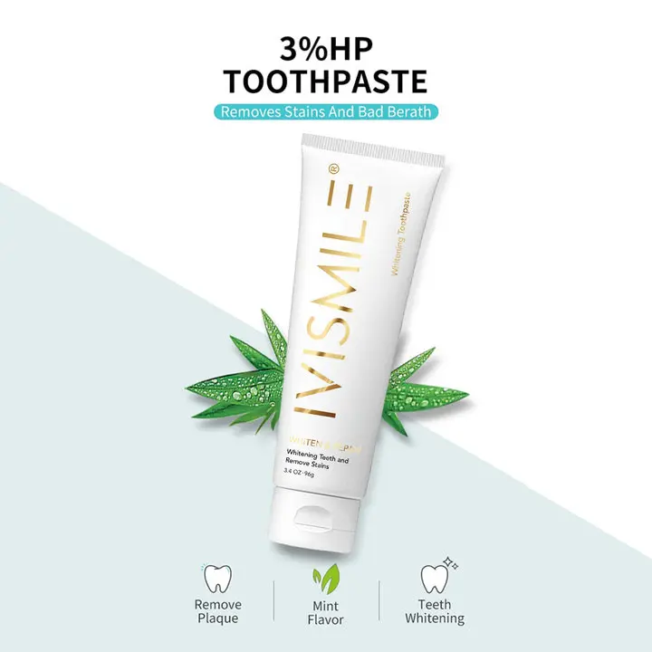 IVISMILE mint Toothpaste Natural Cure Teeth Whitening Tooth Paste 3% HP Toothpaste For Adult