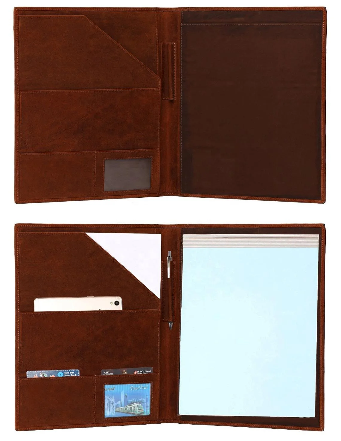 Premium Quality Leather Portfolio, A4 Document Holder Business portfolio Case Sleeve Luxurious Real Leather Portfolio
