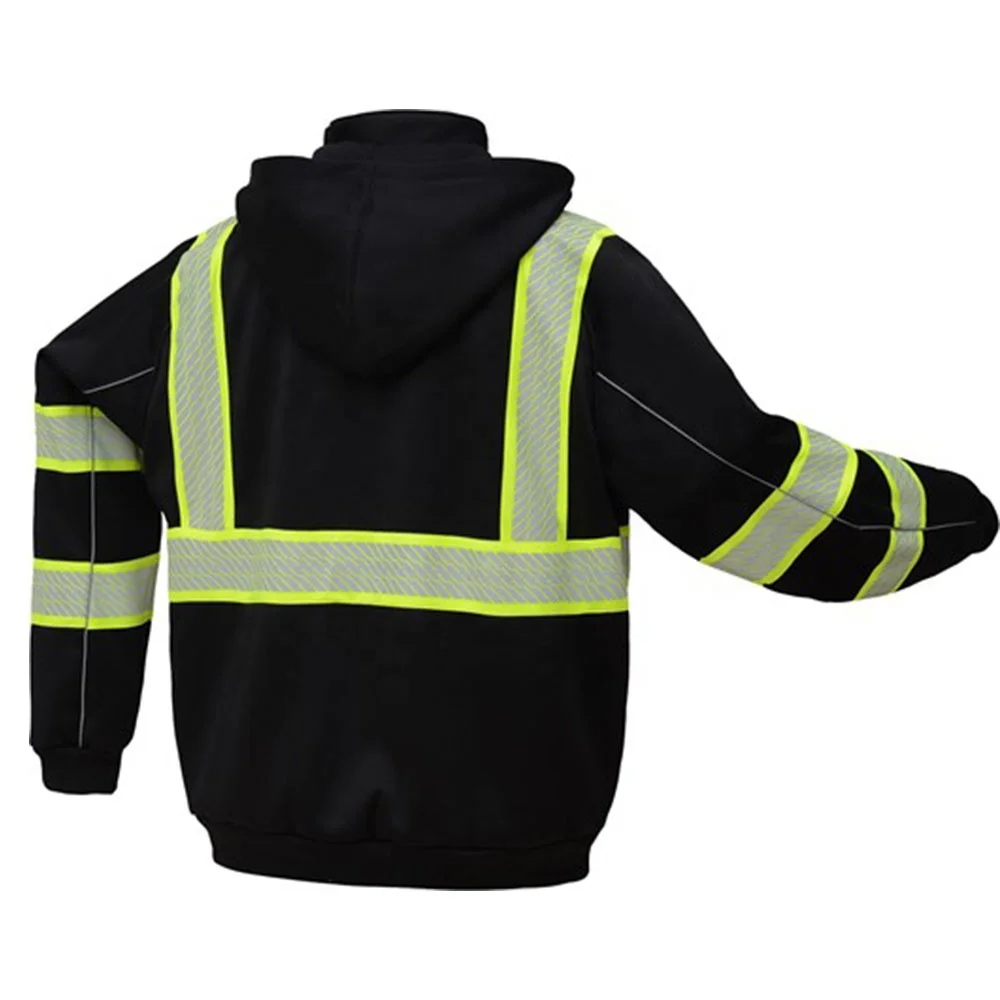 Hi Vis New Heavy Weight Sweatshirt With Black Mesh Lining Dupont Fabric Safety Clothing Jacket