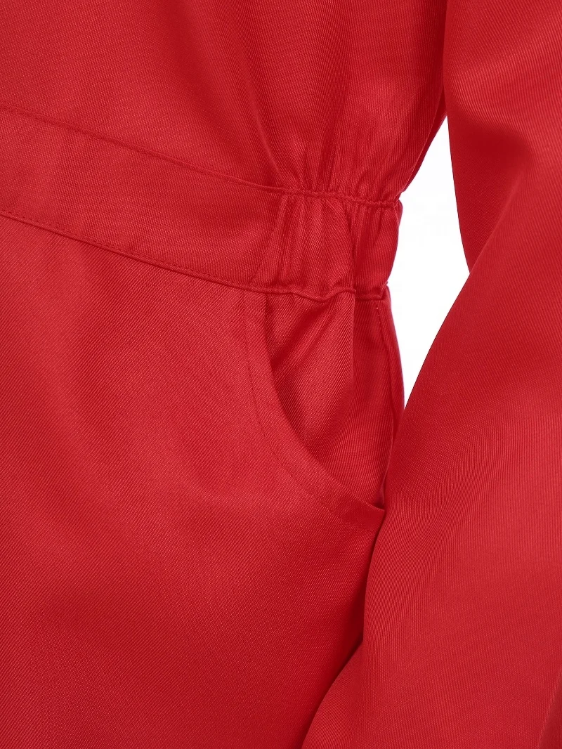 Mens Wear Resistant Overalls Bodysuit Long Sleeve Work Coveralls One Piece Jumpsuit Uniforms Food Factory Dust-Free Workshop