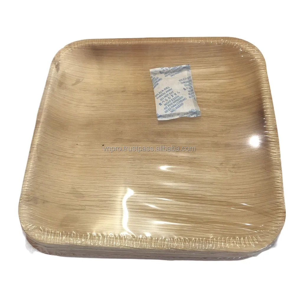 Bent Serving Tray Bamboo Areca Palm Leaf Plates Disposable Areca Leaf Plates Vietnam Compartment Tray