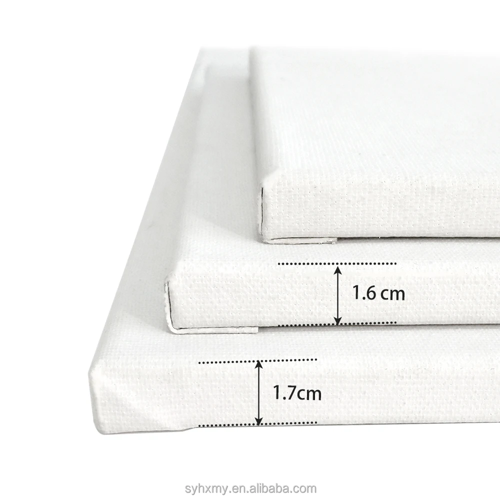 Wholesale customized Multiple Sizes Stretched Canvas with Frame 6 pack 380g Linen Blend Art Canvas Set for Print Painting