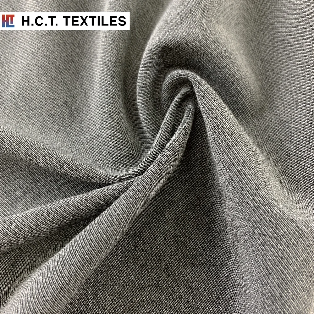 Бамбук Рециркулированные поли натуральный Антибактериальный скраб ткань 205g 4 way Stretch саржа кавалерии