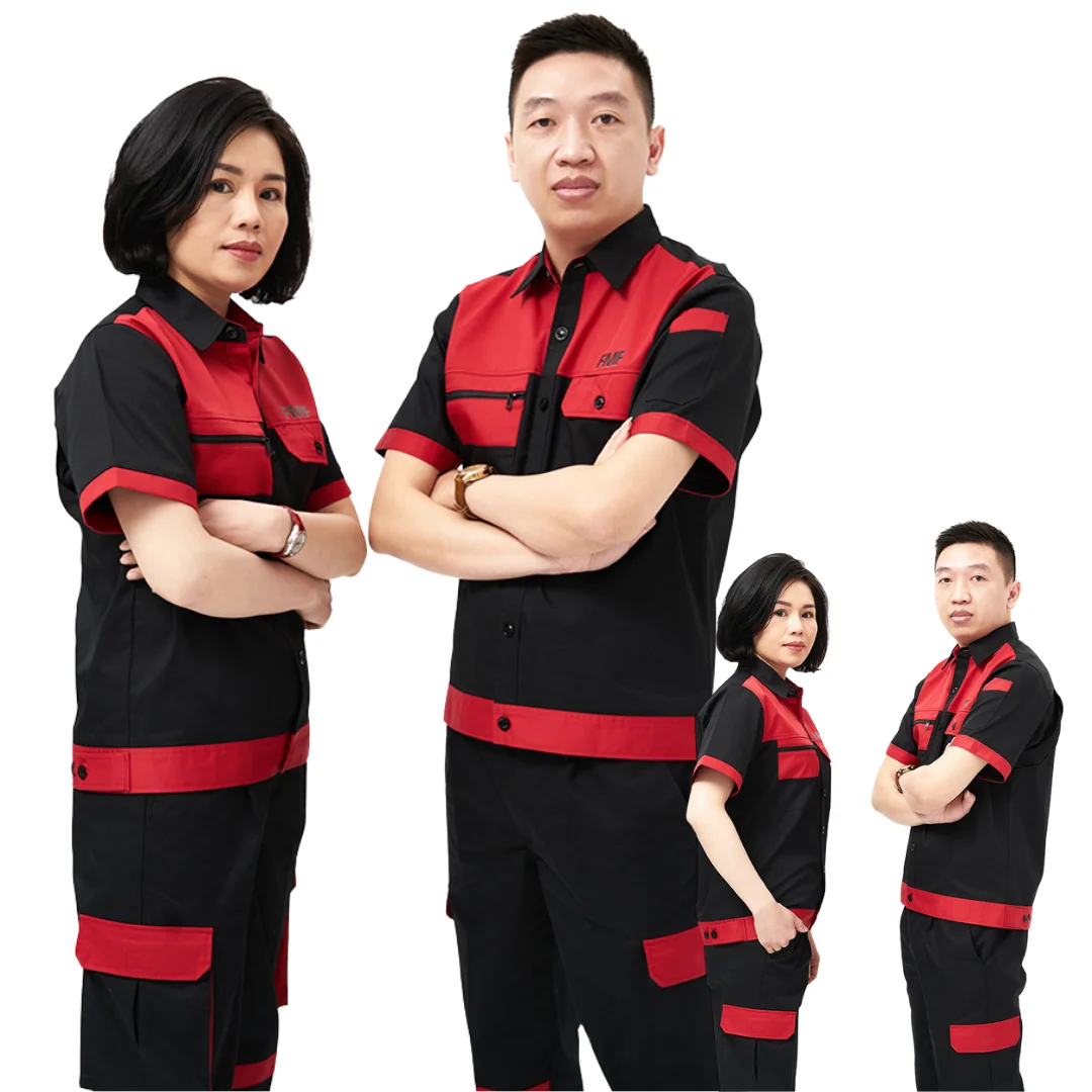 WHOLESALE uniform workers farm oil/forest/gar clothes set workwear breathable car wash short/long sleeves - FMF Saomai factory