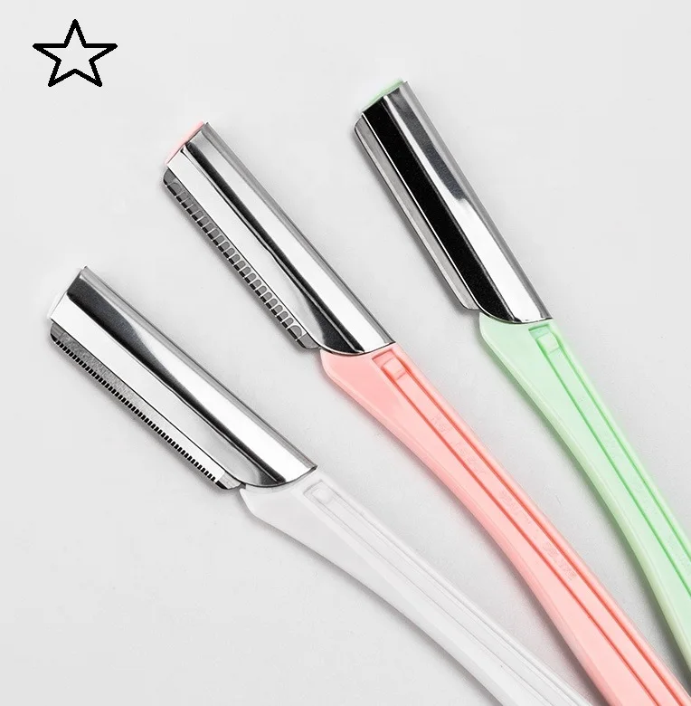 Hot Sell Non-Slip Portable Women Eyebrow Razor Stainless Steel Blades Facial Eyebrow