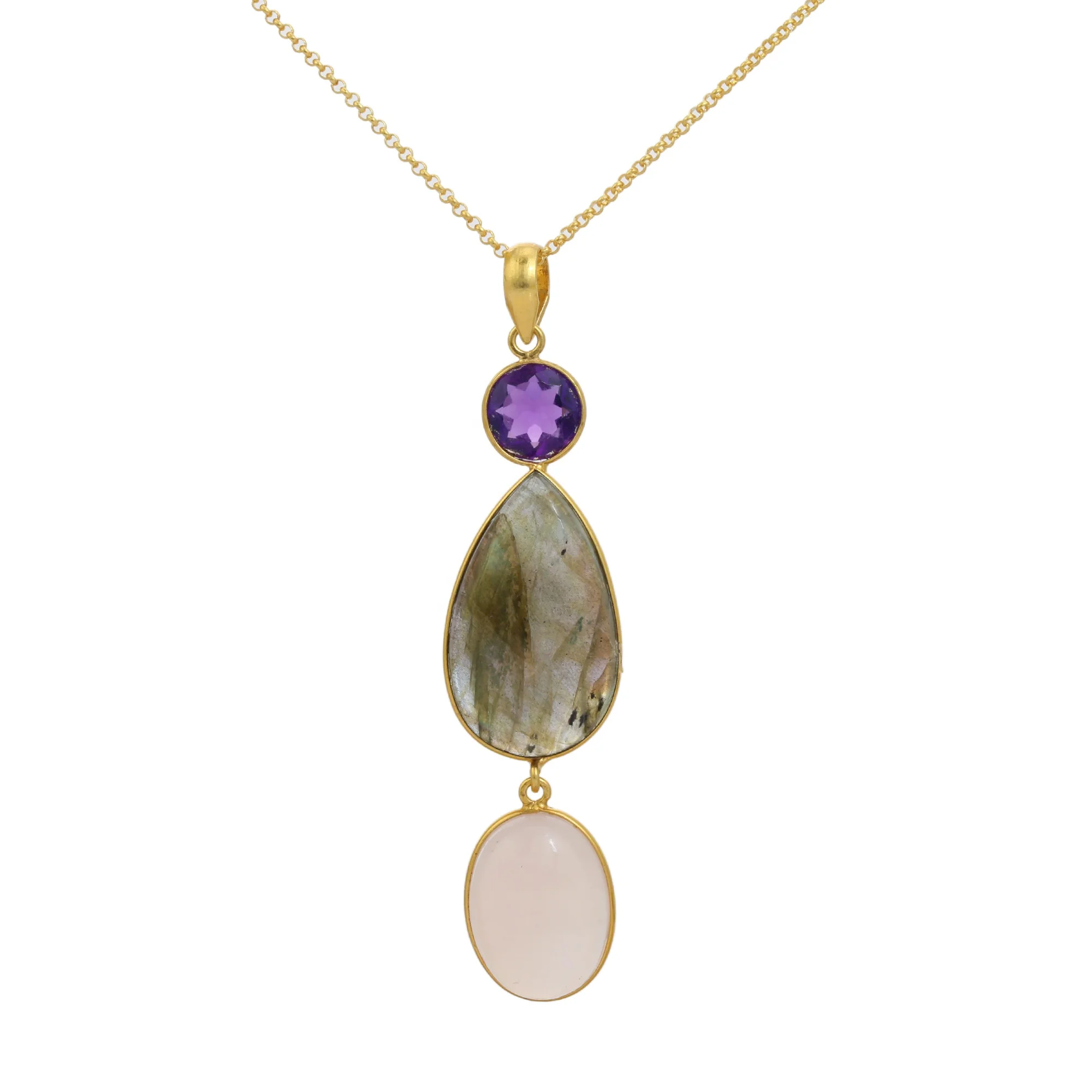 Top Selling Multi Stones And Multi Design Necklaces Made With 925 Sterling Silver Trendy Jewelry