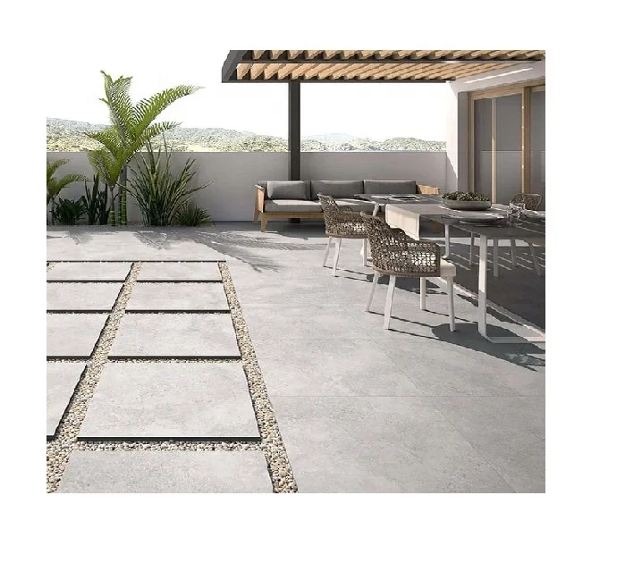 High Quality PVC Rustic Garden Floor Tiles 600x600mm Full Body 2cm Thick Non-Slip Exterior Brick Wall Good for Outdoor Use
