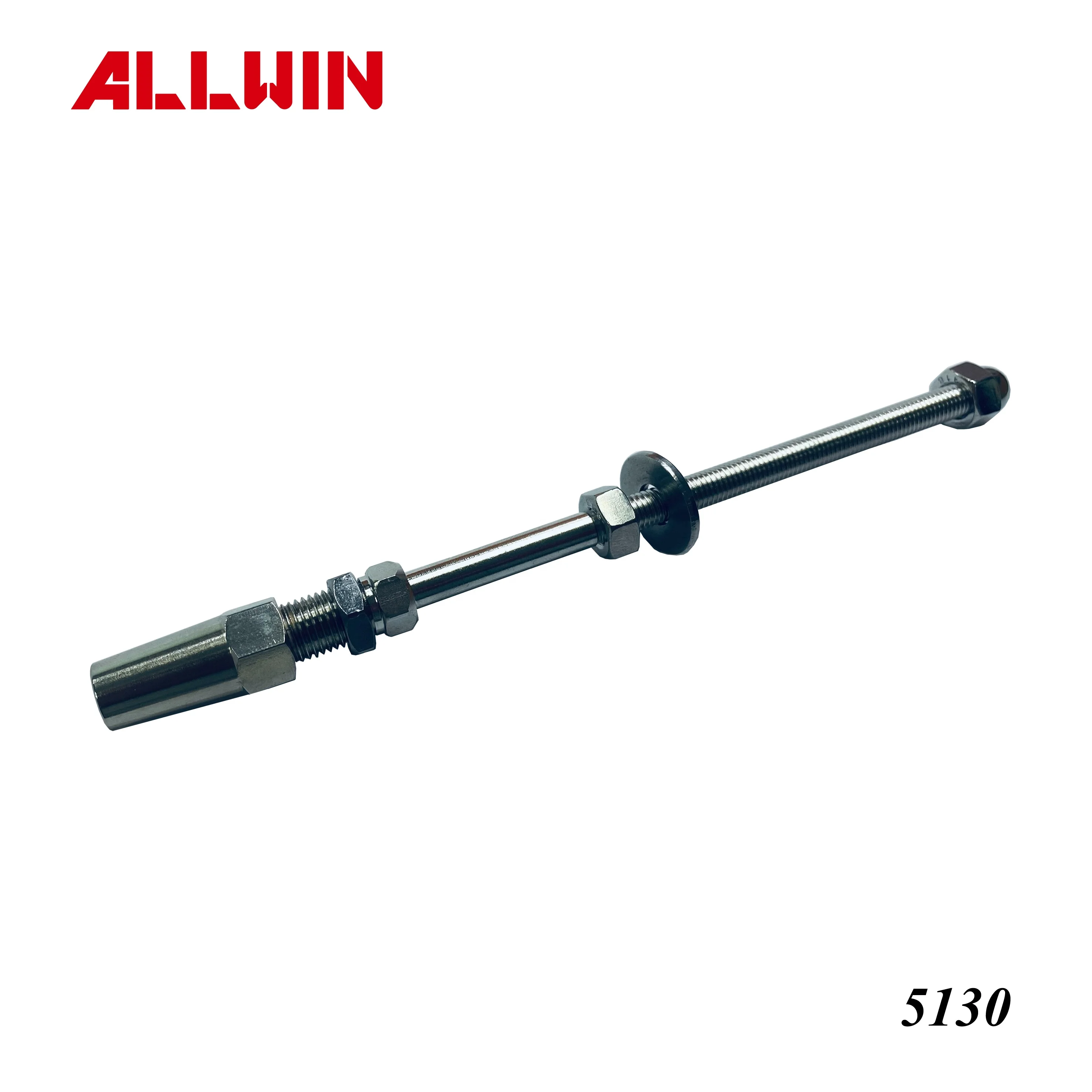 Stainless Steel One Way Adjustable Solid Wall Toggle Terminal Swageless Cable Railing Fitting