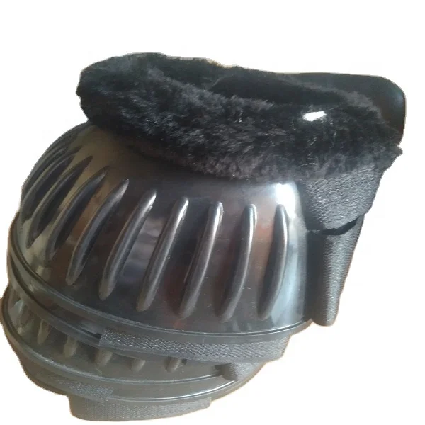 Horse Boot online FAUX FUR LINED OVERREACH BELL BOOT MADE RUBBER affordable price with hook and loop closures Manufacturers