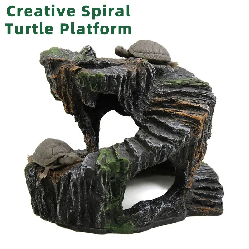 Reptile accessories ornaments fish tank decoration tortoise resin pet hidden cave