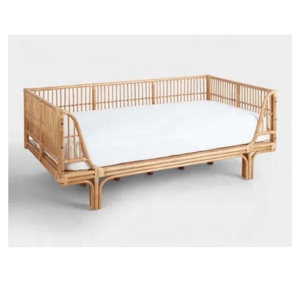 
Handmade Bamboo Rattan Woven Pet Bed Dog Sofa Cat Princess Bed House All Seasons Detachable Dog Bed Pet Beg 