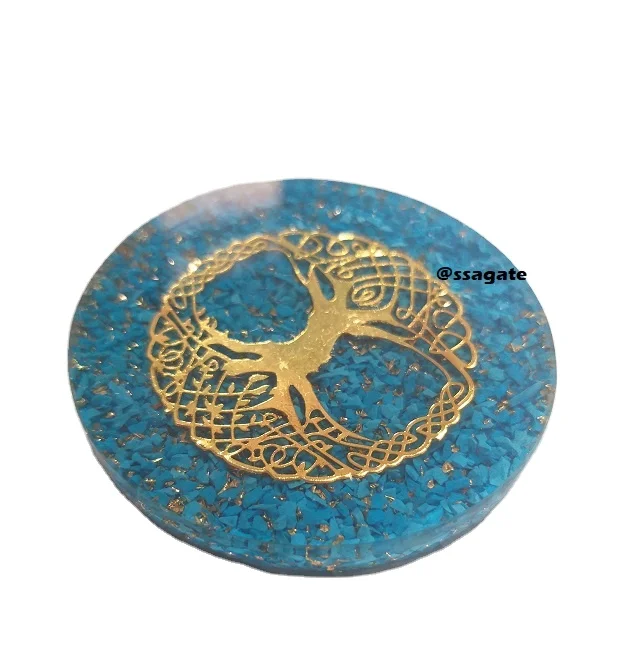 Orgone Turquoise Tree Of Life Chakra Pendant  Wholesale Root Chakra Reiki Healing Orgone Pendants