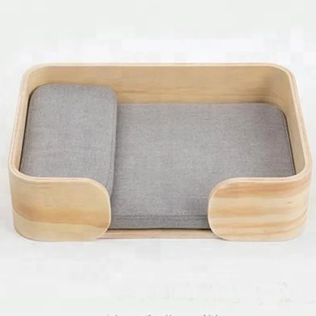 Высококачественная кровать для домашних животных с подушкой удобная деревянная собак сделано во Вьетнаме