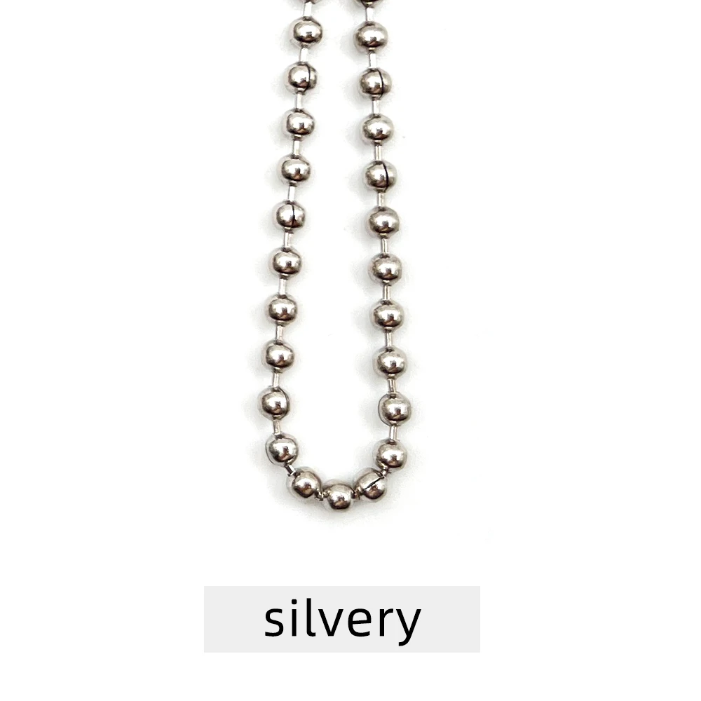 100 Feet Stainless Steel Ball Bead Chain 2.4 mm Adjustable Pull Chain Bead, with 30 PCS Matching Connectors for Jewelry Making