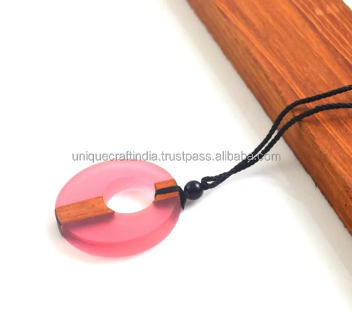 Handmade Resin & Wood Pendant Necklace by Unique Craft India High Quality Love Style for Back to School & Gift Giving
