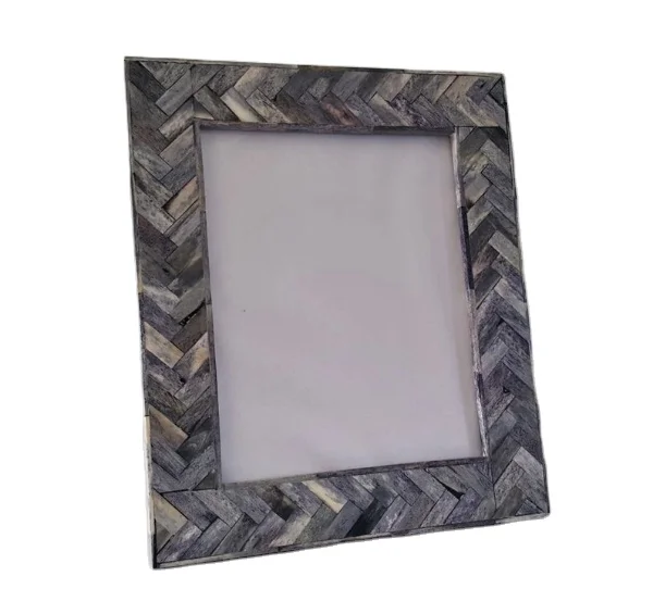 Bone Inlay Decorative Wood Frame Photo Frame with Intricate Bone Inlay Design