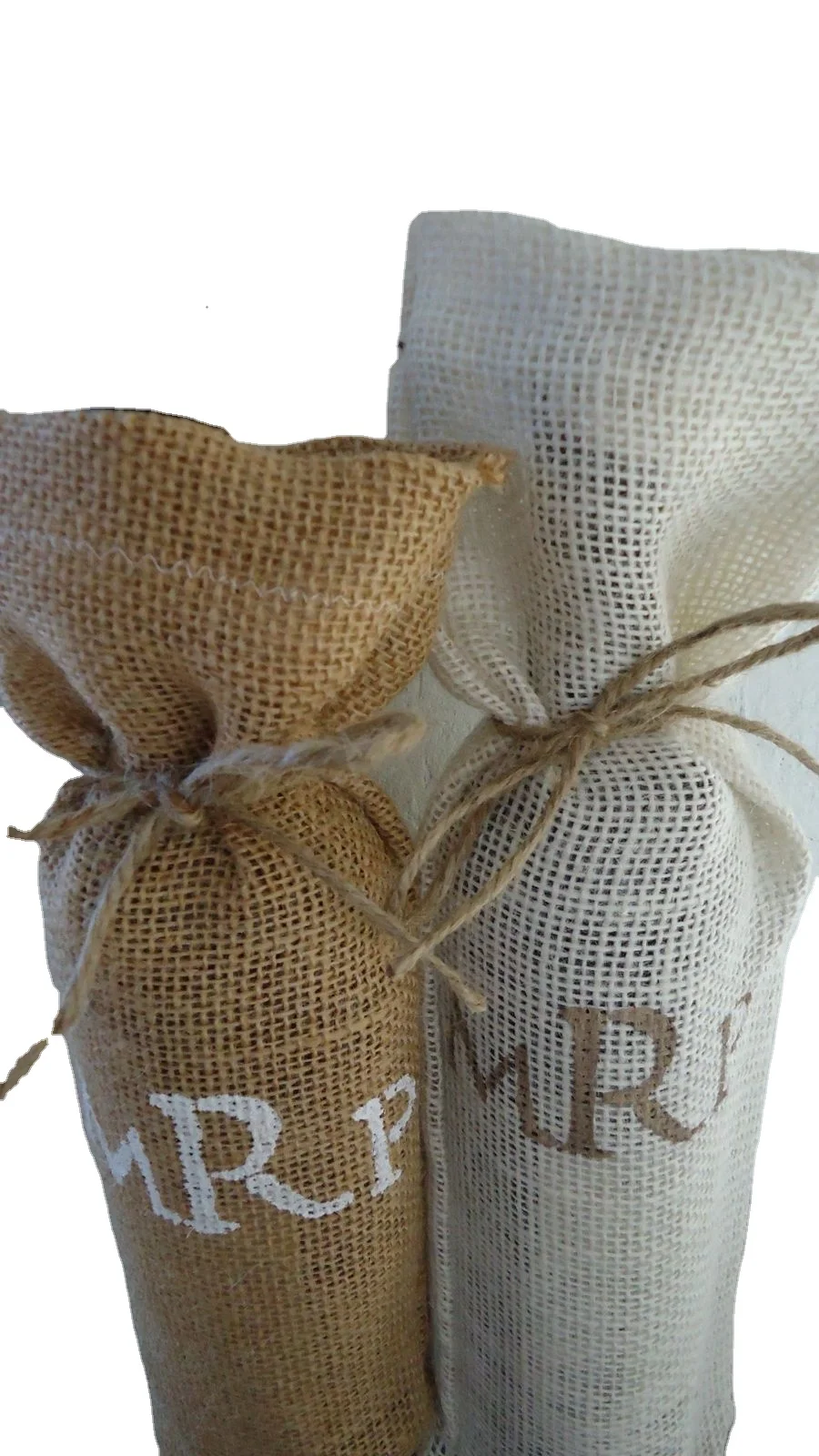 Eco-Friendly Reusable Jute Wine Tote Bags with Custom Logo Screen Printing and Cotton Handle for Gifts in India