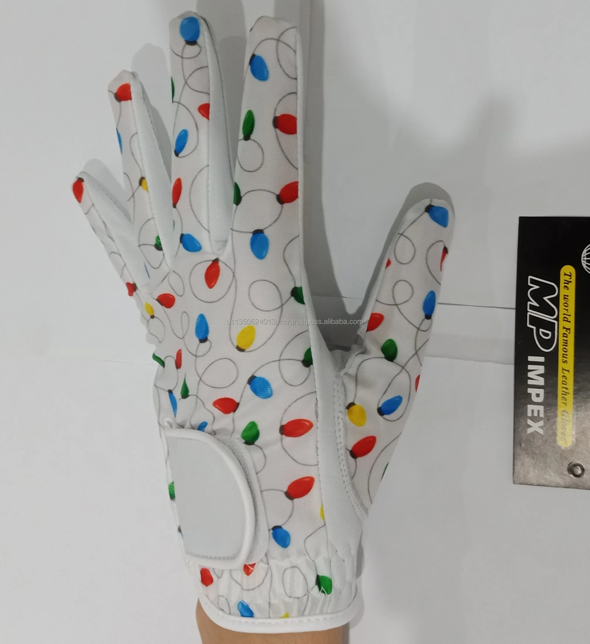 Unique CHRISTMAS Design Cabretta Leather Golf Gloves Quick Shipping Fit for women  comfortable and breathable golf gloves