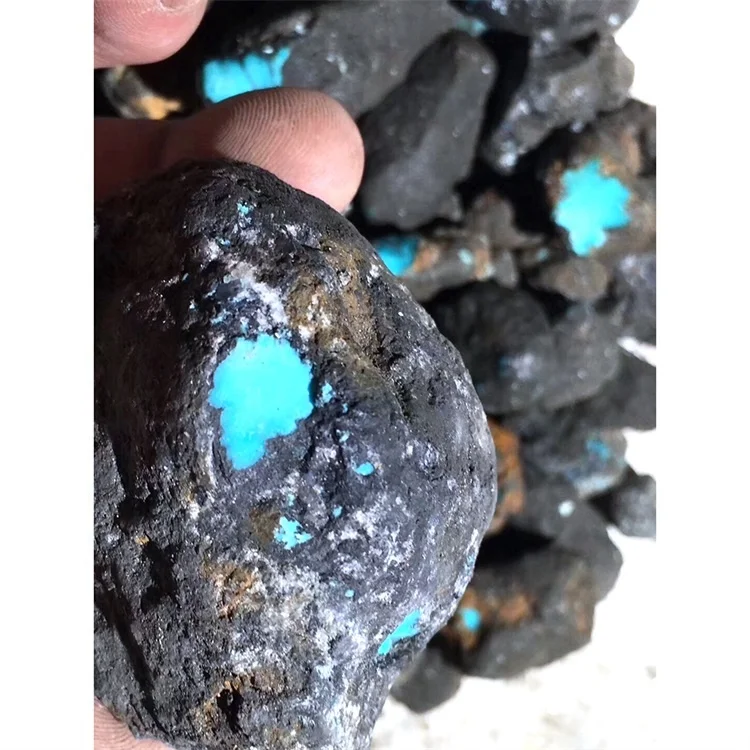 shiny bule-color top quality turquoise precious stone material rough