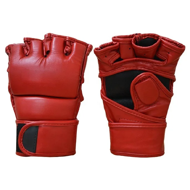 Professional Custom Logo Pu Leather  Kick Boxing Muay Thai Training Grappling Glove Mma Gloves