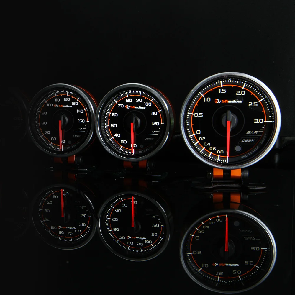 Racing Car Turbo Gauge 2 inch 52mm and Smoked Black face Boost Electric Meter 3 Bar