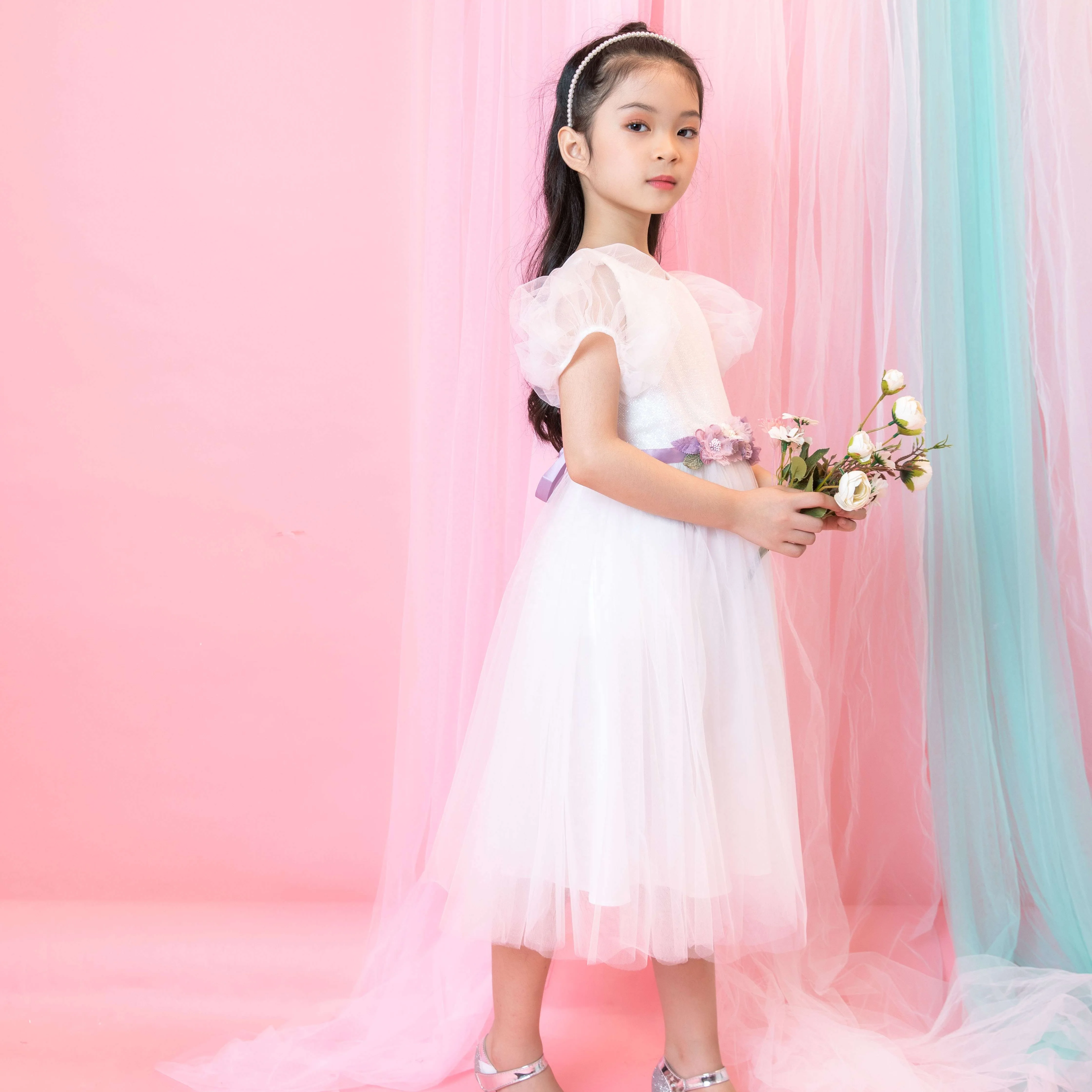  Кружевное платье принцессы для девочек От 1 до 12 лет маленьких мяч в Королевском Стиле детей