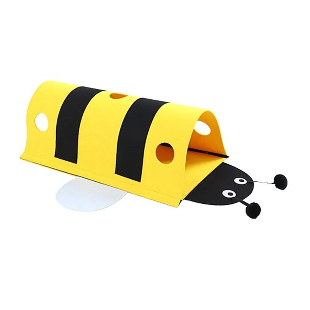 Detachable Straight Cylinder Bee Felt Cat Tunnel Magic Sticker Breathable Bite Resistant Openwork Interactive Cat Toy