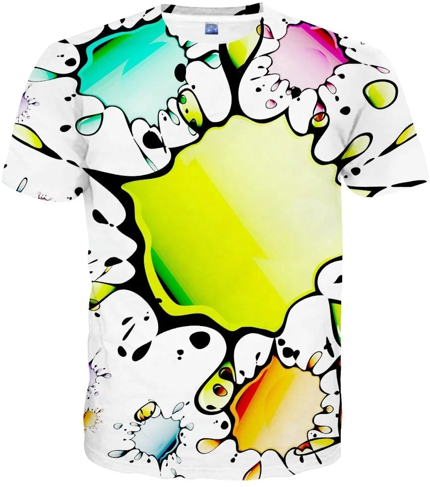 Amazing Animal 3D Print Shirts Colorful Space Graphic Tees for Men Women Teens Solid Color Cotton T Shirt Polyester / Cotton