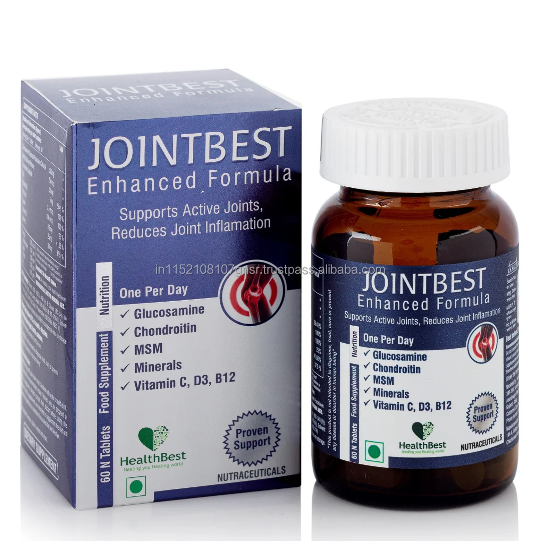 HealthBest Jointbest Joint Health Support Supplement Glucosamine Chondroitin Msm with OptiMSM Ultra Bone & Joint Strength
