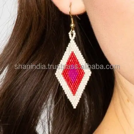 Imported Japanese Miyuki Glass Beaded Fashion Earrings Jewelry Seed Bead Earrings Handmade Dangle Earrings For Women Girls New