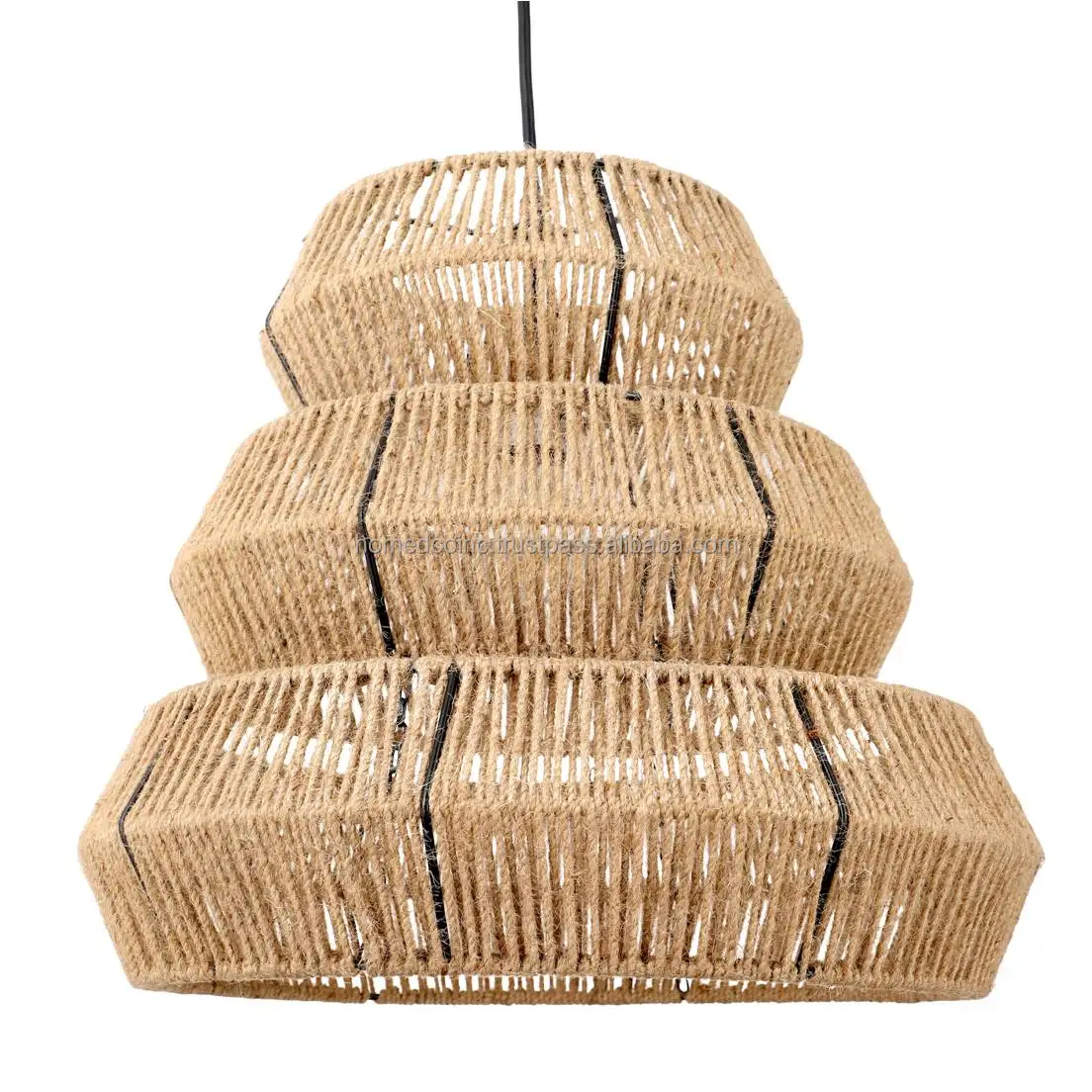Premium Quality low price Custom Handmade Natural Jute Rattan chandelier Pendant Hanging Lamp Light ceiling lamps For Home Decor
