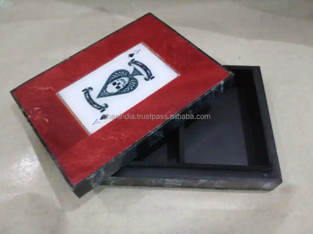 Playing Cards High quality handmade Wood Resin playing card box double deck