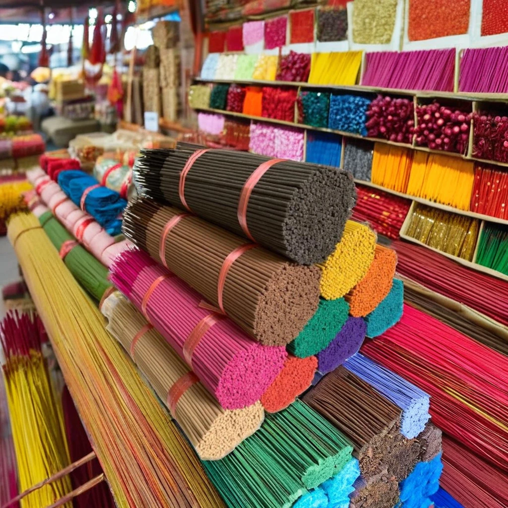 Hot Sale Attractive Multicoloured Handmade Incense from India Excellent Packing Wood Agarbatti with Sandalwood Scent